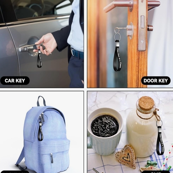 One Day at a Time Silicone Keychain with Antique Silver Recovery SYMBOL 3 for $9 - Picture 7 of 7